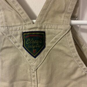 GAP Baby Tan Overalls with Crest Patch